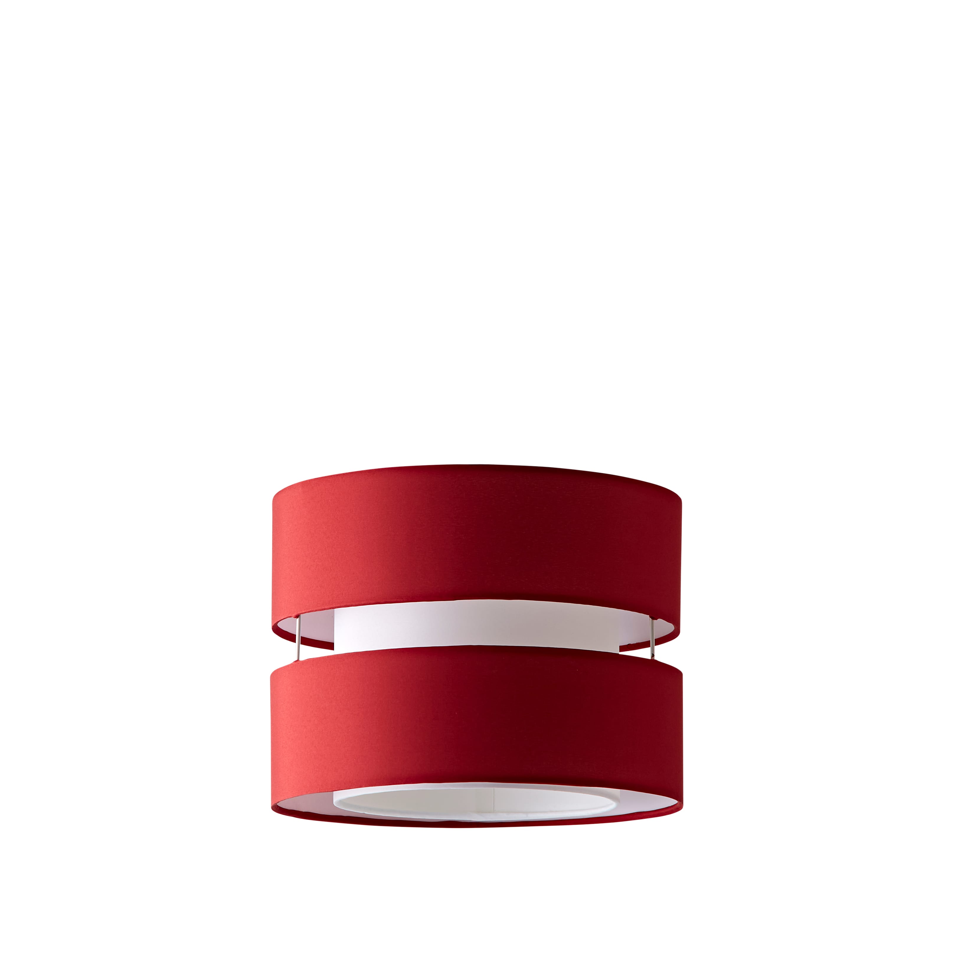 ValueLights Sophia Small 26cm Drum Easy Fit Ceiling Light Lamp Shade with Bulb in Red | Size: 10 inches