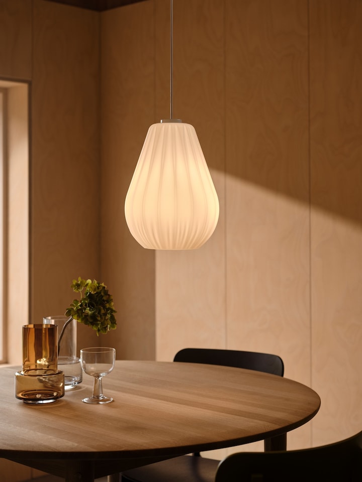 image 1 of Nordlux Sallino Indoor Pendant Light White Glass E27 Diffused - Mains Powered, IP20