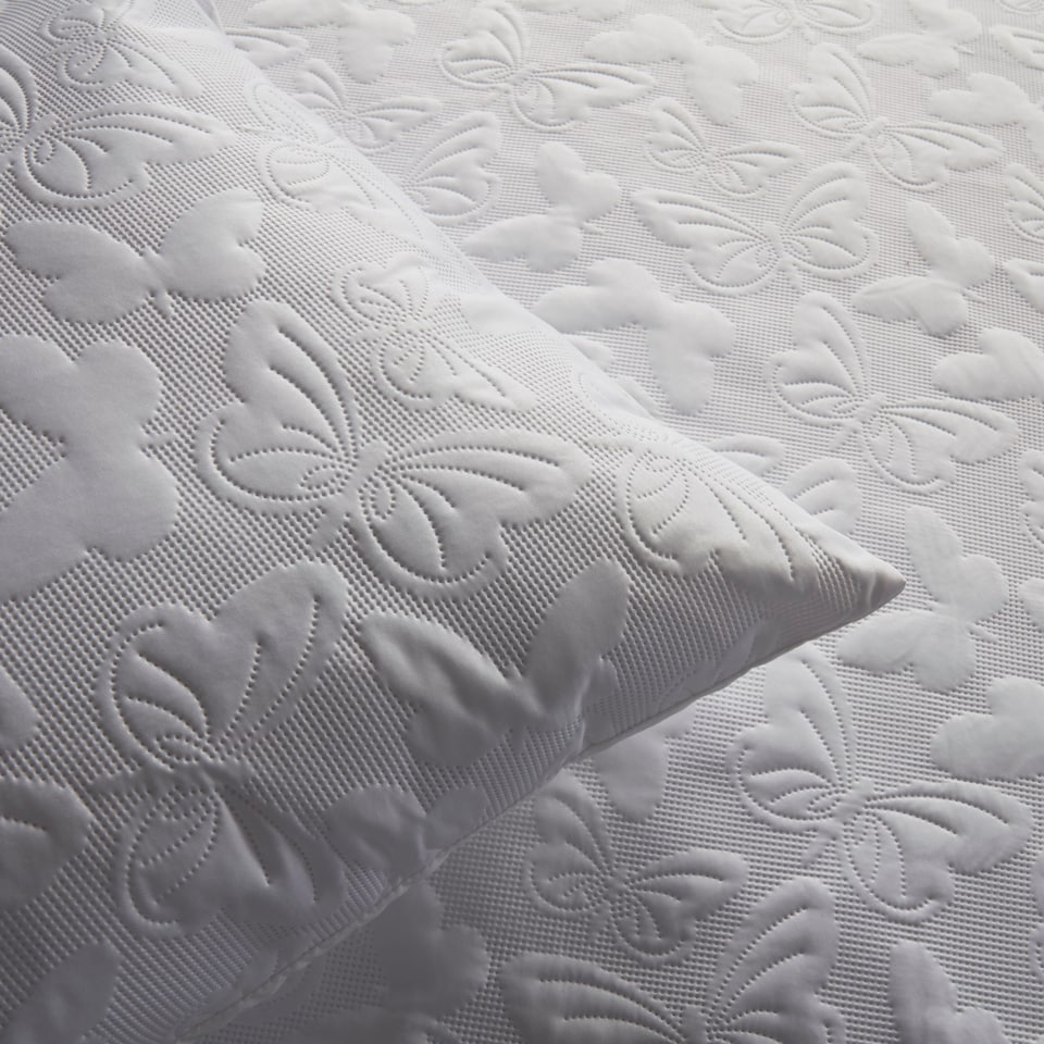 image 1 of Serene Butterfly Garden Duvet Cover Set White