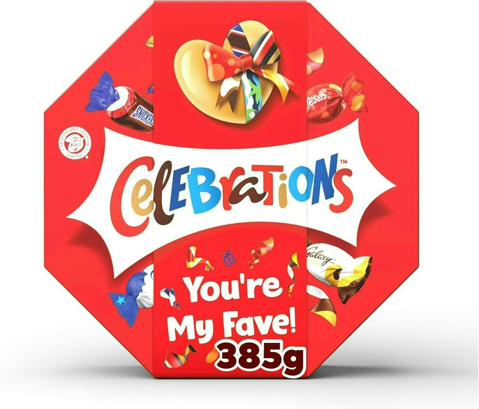 image 1 of Celebrations Centrepiece 385g Chocolate Gift with 'You're My Fave' Sleeve