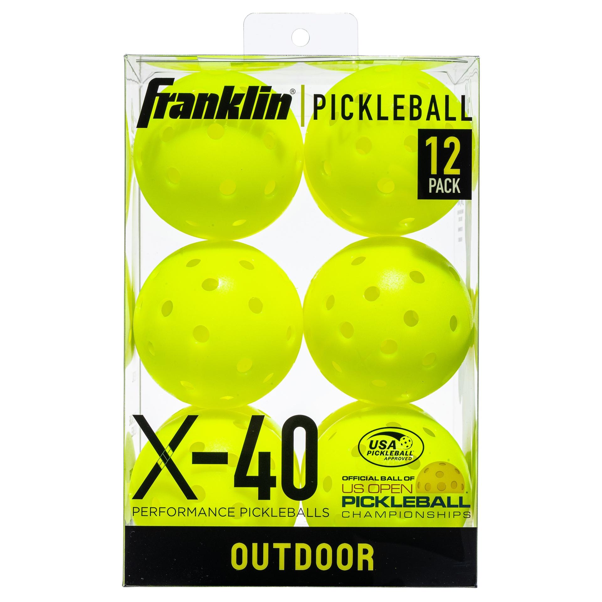 Franklin X-40 Outdoor Pickleball Balls (Pack of 12) | Yellow | Optic Yellow | One Size | 1