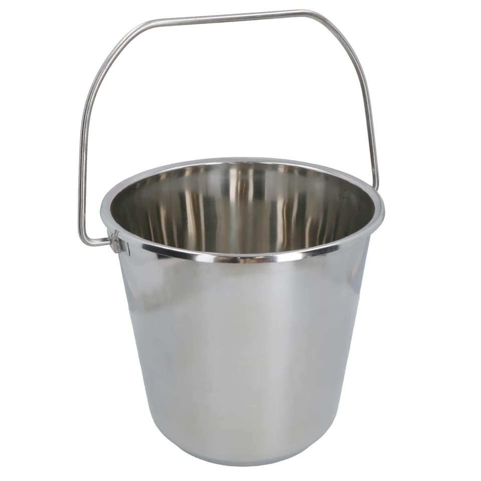 image 1 of 12L Stainless Steel Metal Bucket Pail Water Carrier Greenhouse Garden BBQ 5PK
