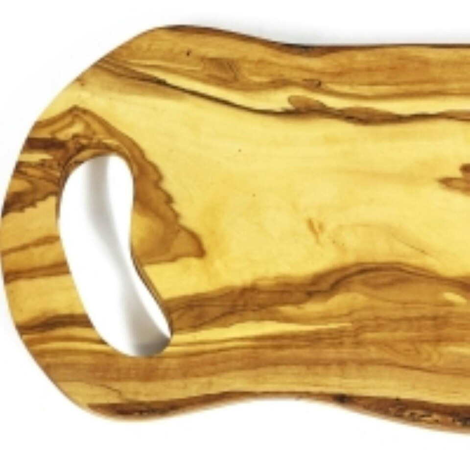 image 1 of Verano Spanish Ceramics Olive Wood Chopping Board w/ Inverted Handle - 40cm Brown