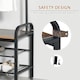 image 4 of HOMCOM Coat Rack Stand Industrial hallway Shoe Rack Removable Hooks Metal Wood Hangers Storage Cabinet Rustic Brown