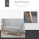 image 4 of HOMCOM Velvet-Feel Double Sofa w/ Wood Frame Foam Padding High Back, Grey