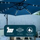 image 3 of JSH Apollo Banana Cantilever Parasol with Built in LED Lights for Garden Patio Sunshade - Navy Blue