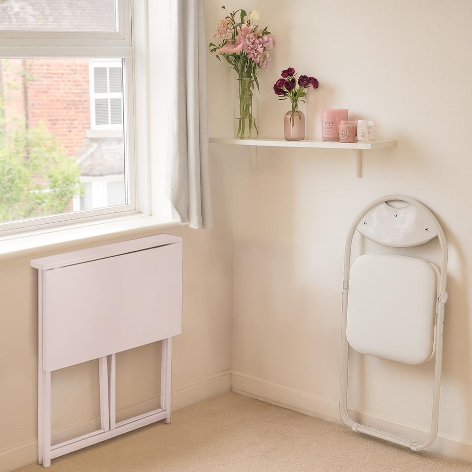 image 1 of Harbour Housewares Deluxe Wooden Folding Desk - 80cm - Lilac | White | White