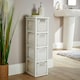 image 2 of White Chest 4 Rattan Storage Drawers Bathroom Home Organiser Fully Assembled White
