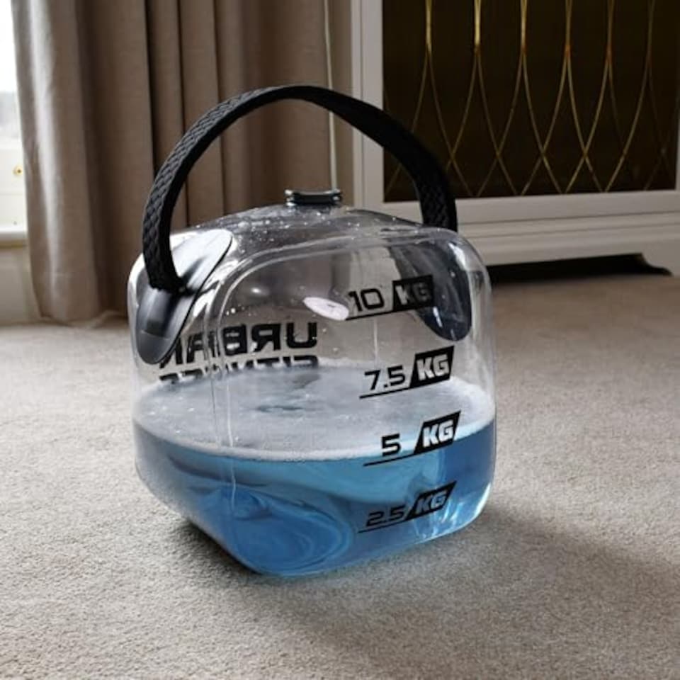 image 1 of Urban Fitness Hydro Inertia Kettlebell, Inflatable Water Filled Training Weight With Foot Pump, Portable Functional Strength And Core Workout, 10kg