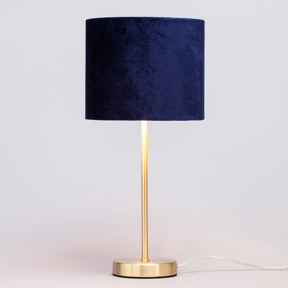 image 1 of BHS Velvet Table Lamp, Navy