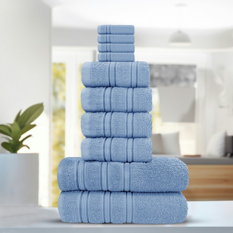 Everyday 100% Cotton Towels - Super Absorant and Soft – Cotton Hand & Bath Towels - Blue Blue | One size