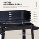 image 6 of Outsunny Charcoal BBQ Grill Trolley Barbecue Patio Outdoor Garden Heating Smoker