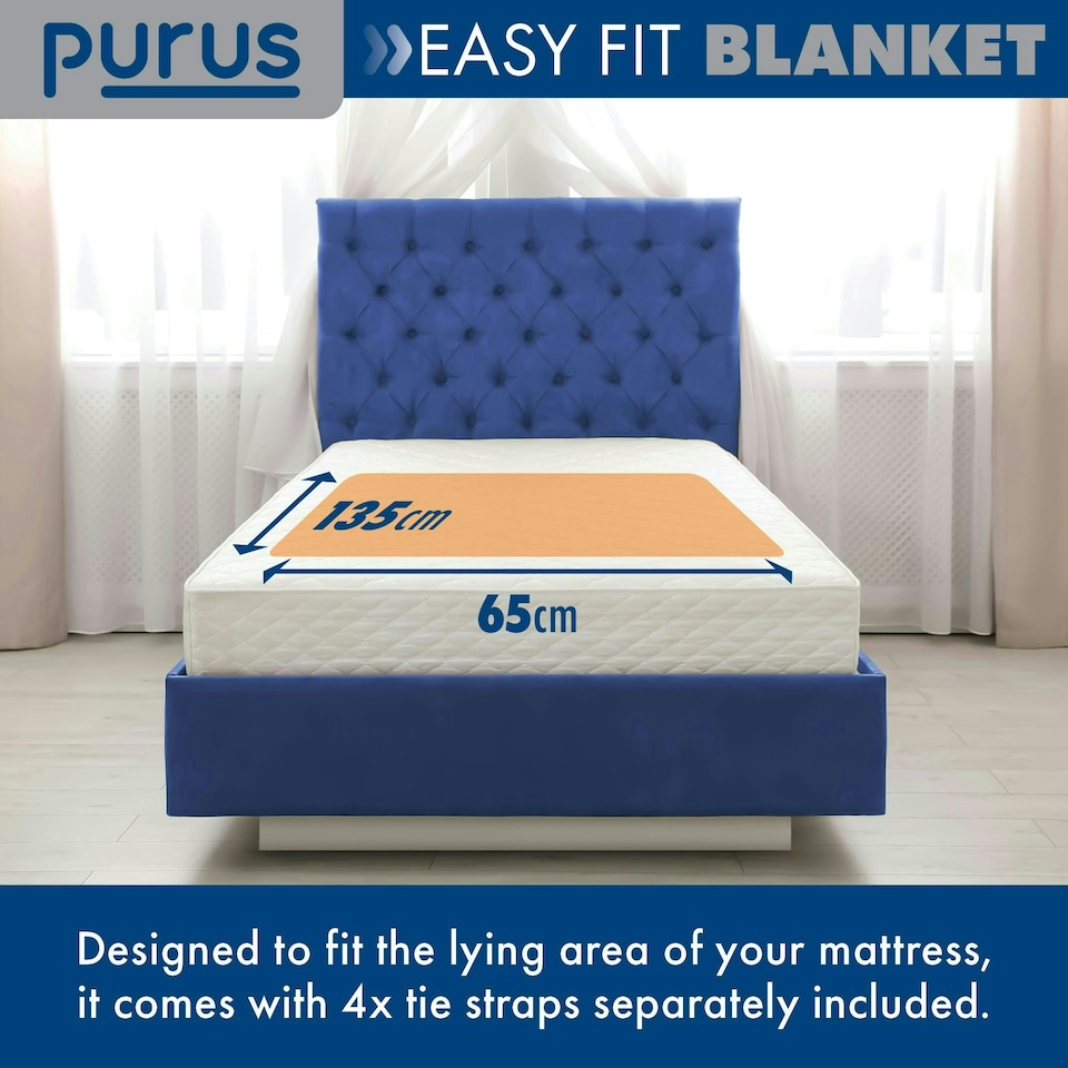 image 1 of Purus Single Electric Under Bed Blanket Fitted Ties