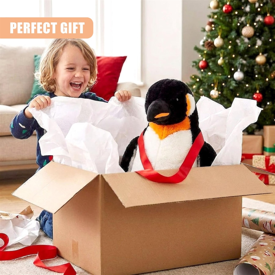 image 1 of The Magic Toy Shop Giant Penguin Soft Plush Toy 60cm Standing Emperor Animal