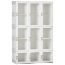 HOMCOM Portable Wardrobe, Clothes Organiser with Hanging Rods, White 