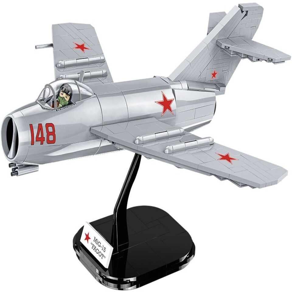 image 1 of MiG-15 Fagot brick plane model - Korean War - COBI 2416 - 504 bricks