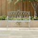 image 1 of Charles Bentley Decorative Wrought Iron Outdoor Rustic Bench - Sage Green