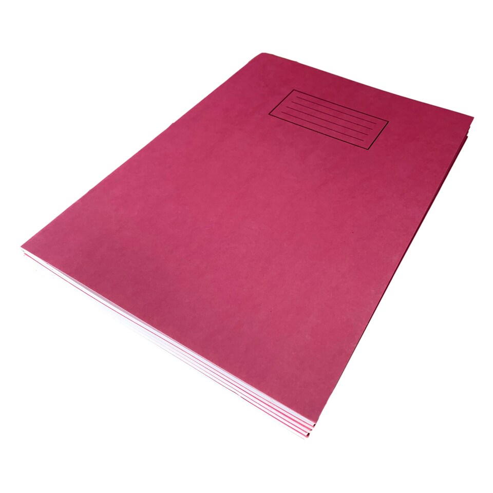 image 1 of Pack of 10 Janrax A4 Pink 80 Pages Feint and Ruled Exercise Books