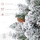image 5 of HOMCOM 60cm Flocked Christmas Wreath with Lights Pine Cones Berries Green