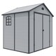 image 2 of 8 x 6 (2.42m x 1.92m) Double Door Apex Plastic Shed - Light Grey