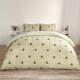 image 1 of OHS Bee Check Reversible Print Duvet Quilt Cover Bedding Set, Double - Sage Green