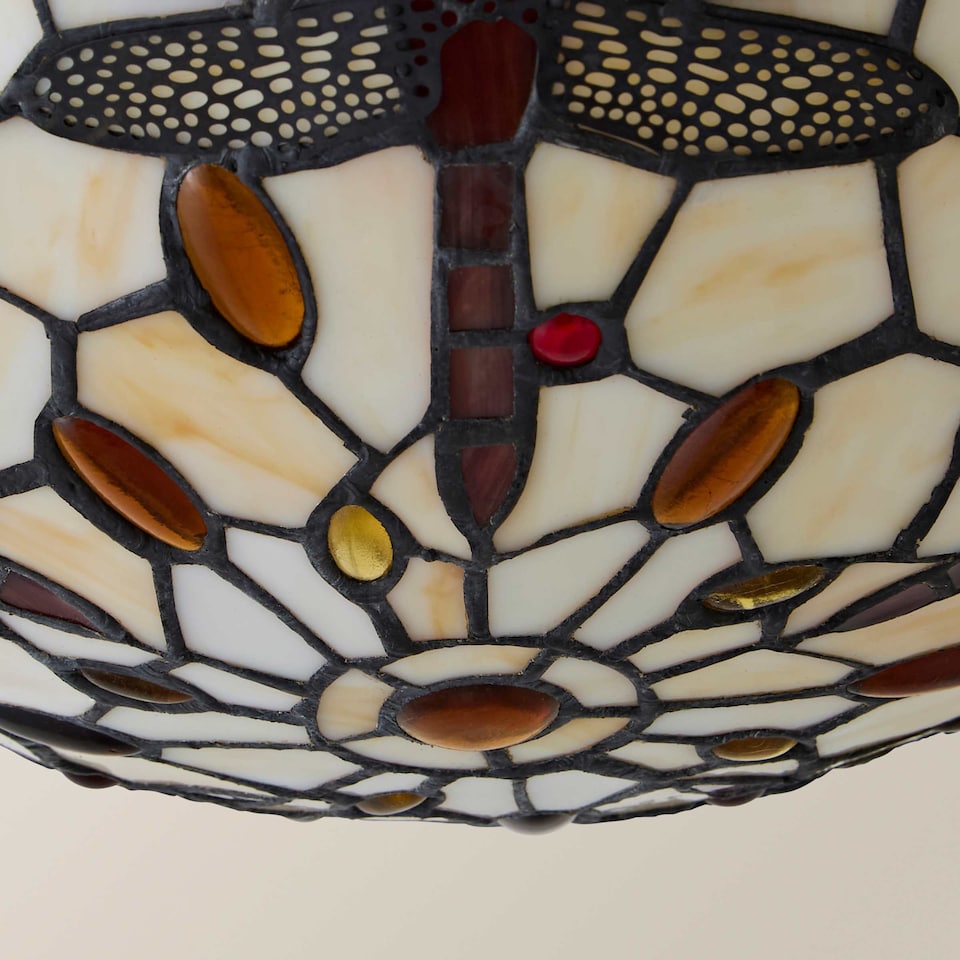 image 1 of ValueLights Tiffany Vintage Style Multicolour Ceiling Pendant Shade | Multi