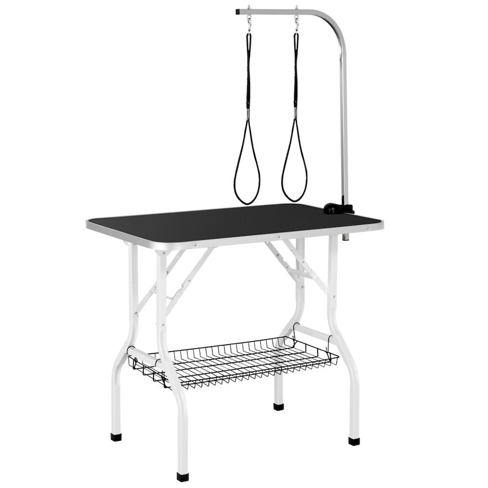 image 1 of Yaheetech 91 cm Wide Dog Grooming Table with Basket Black