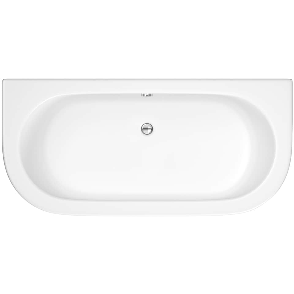 image 1 of 1700 x 750 Curved Back To Wall Bath & Panel White