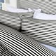 image 6 of OHS Stripe Embossed Soft Cosy Plush Plump Duvet Cover and Pillowcase Bedding Set Blue | Navy | King