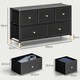 image 3 of HOMCOM Fabric Chest of Drawers with PU Leather Surface, for Bedroom