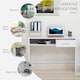 image 5 of HOMCOM Modern Computer Work Desk Table Study Shelf Drawer Writing Station White