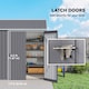 image 7 of Outsunny 8 x 6 ft Garden Shed, Metal Shed with Double Doors, Window and Air Vents, Galvanised Outdoor Lockable Tool Storage House, Grey