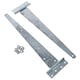 image 6 of 16in / 400mm Heavy Duty T Tee Hinges For Shed + Garden Gates Zinc Plated 4pc Silver