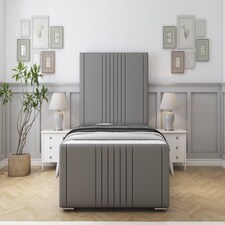 Sloomy Harrington Pewter Dumfries Bed Frame With Mattress With 50" Upholstered Headboard 4' Small Double