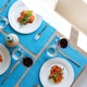 image 5 of Nicola Spring Ribbed Cotton Placemats - 48 x 33cm - Light Blue - Pack of 6 Blue