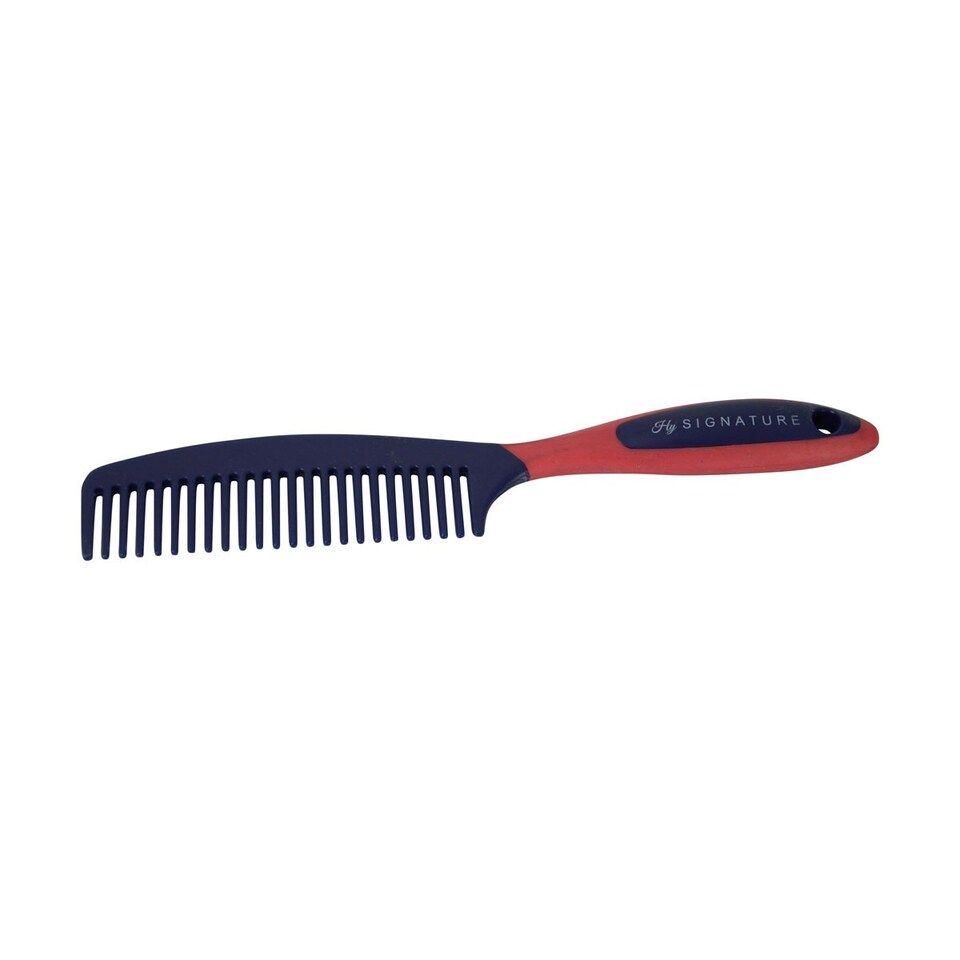 Hy Signature Horse Mane and Tail Comb - Navy/Red - One Size