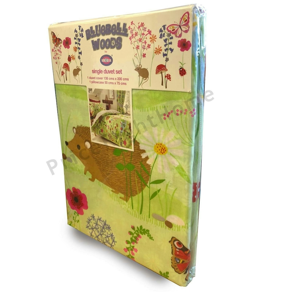 image 1 of Kids Club Bluebell Woods Bed Duvet Cover and Pillowcase Set Multi | Single