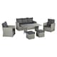 image 1 of Outsunny 6 PCS Outdoor Rattan Sofa Furniture Sets with Footstool Cushions Grey