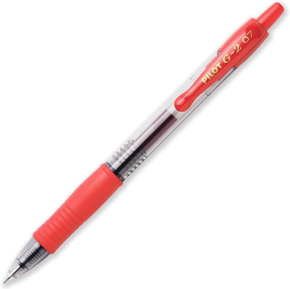 image 1 of Pilot G207 Retractable Rollerball Pen Black, Blue, Red Pack of 3