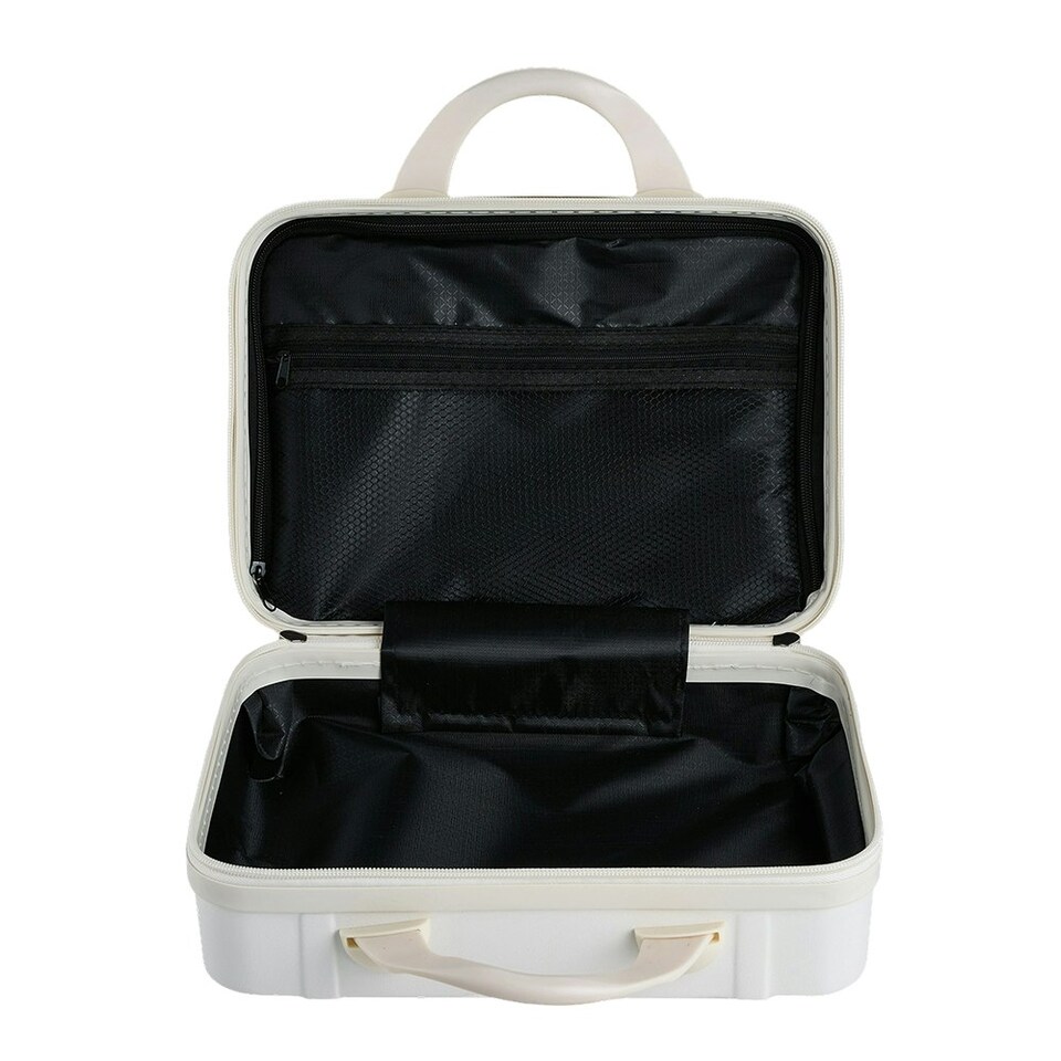 image 1 of Living and Home Portable Hard Shell Travel Makeup Case，White White | Personal Item