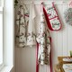 image 2 of Catherine Lansfield Christmas Town Cotton Kitchen Double Oven Glove Natural Cream | Natural