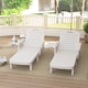 image 8 of Outsunny Set of 2 Resin Reclining Sun Loungers for Garden, Dark Grey 