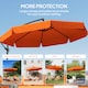 image 7 of Outsunny 2.7m Garden Banana Parasol Cantilever Umbrella with Crank Handle and Cross Base for Outdoor, Hanging Sun Shade, Orange | Orange | Orange