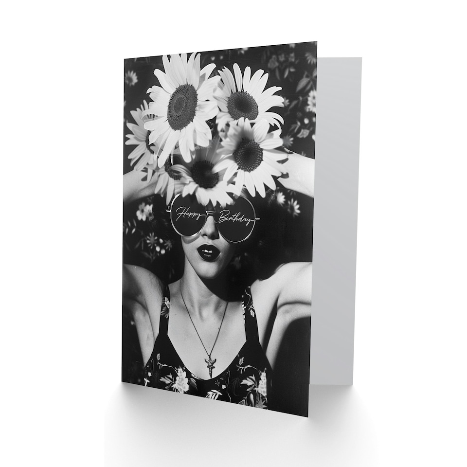 image 1 of Daisy Flower Crown Lady Spring Fashion Woman Her Birthday Card