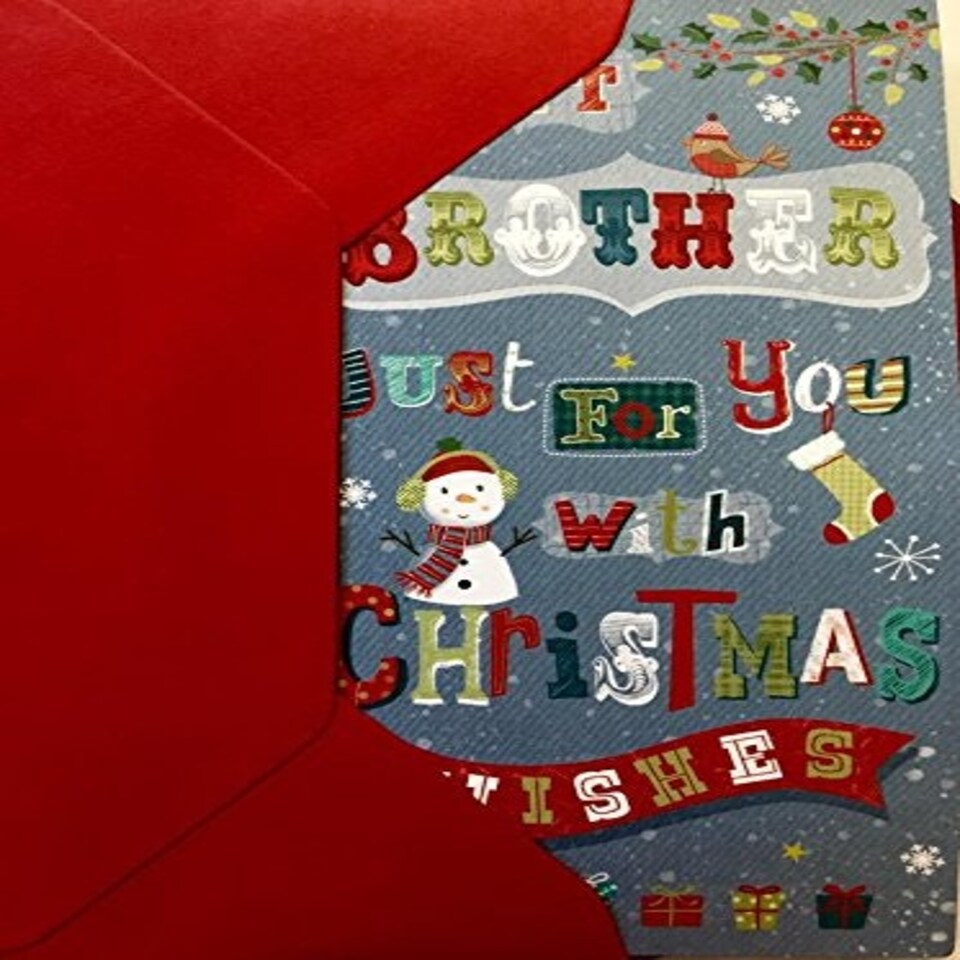 image 1 of BROTHER CUTE TRADITIONAL CHRISTMAS MONEY GIFT PRESENT GREETING CARD
