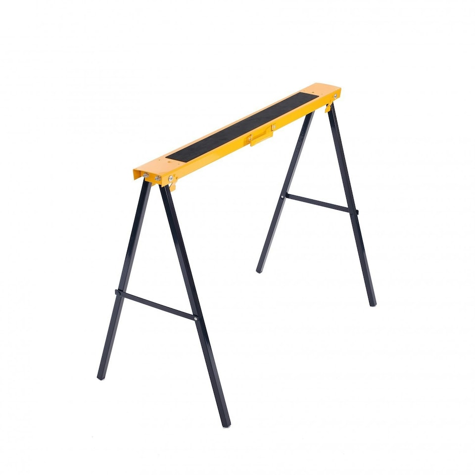 image 1 of Oypla 2x Saw DIY Garage Work Bench Carpentry Building Trestles Load 100KG Yellow