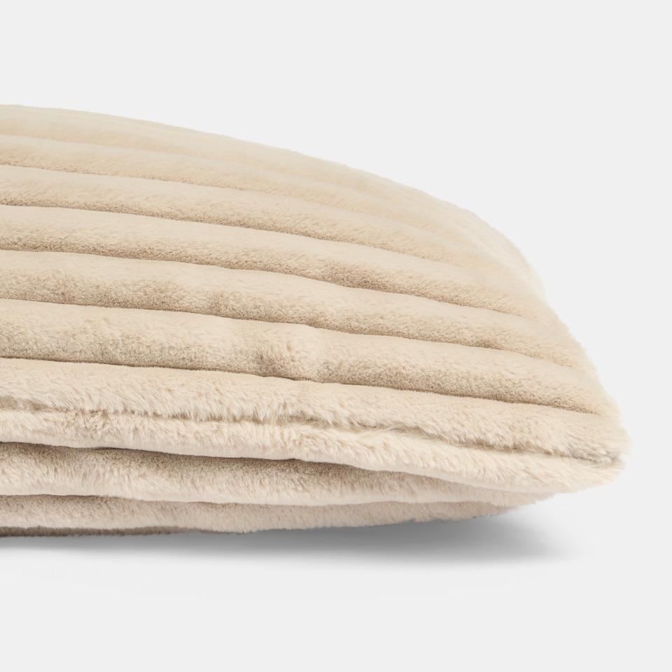 image 1 of OHS Ribbed Faux Fur Bolster Pillow Soft Maternity Support Cushion | Cream | Natural | One Size
