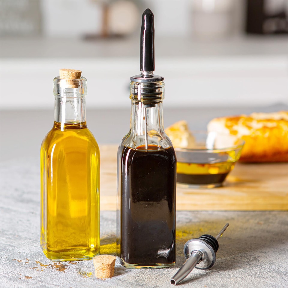 image 1 of Argon Tableware Olive Oil Pourer Bottle with Cork Lid - 170ml