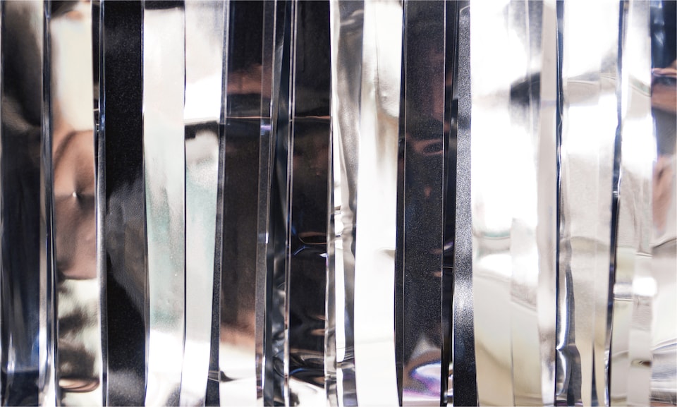 image 1 of Metallic Tinsel Curtain, 2.5M x 1M Silver