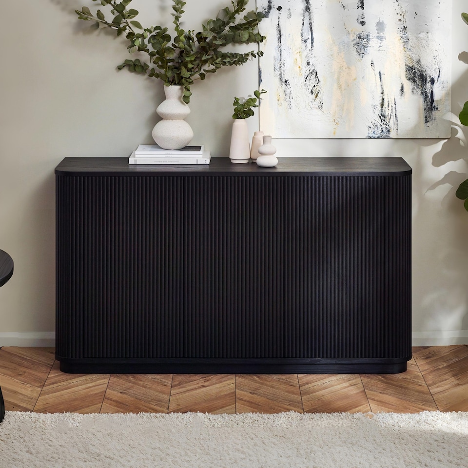 image 1 of Louis Fluted Sideboard - Black
